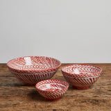 Hand Painted Lebrillo Large Bowl, Coral