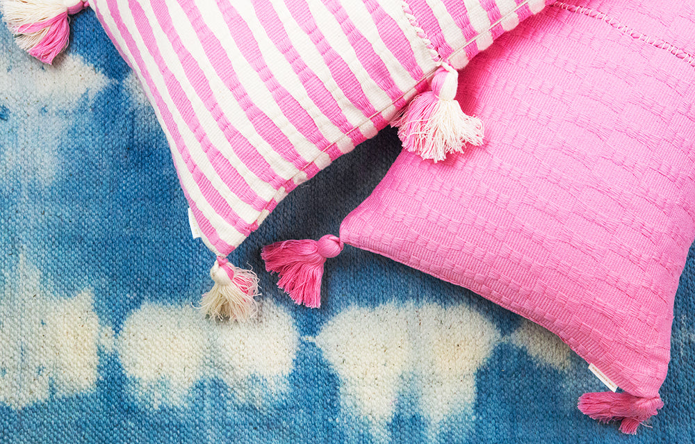 Antigua Pillow in Bubblegum Pink Striped