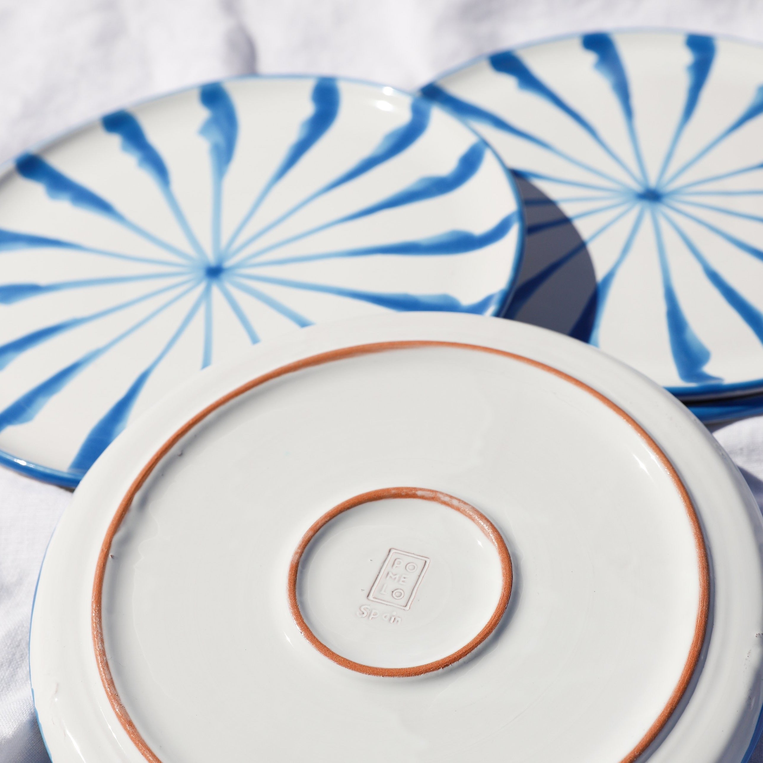 Candy Cane Stripes Salad Plate, Sky Blue