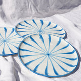 Candy Cane Stripes Dinner Plate, Sky Blue