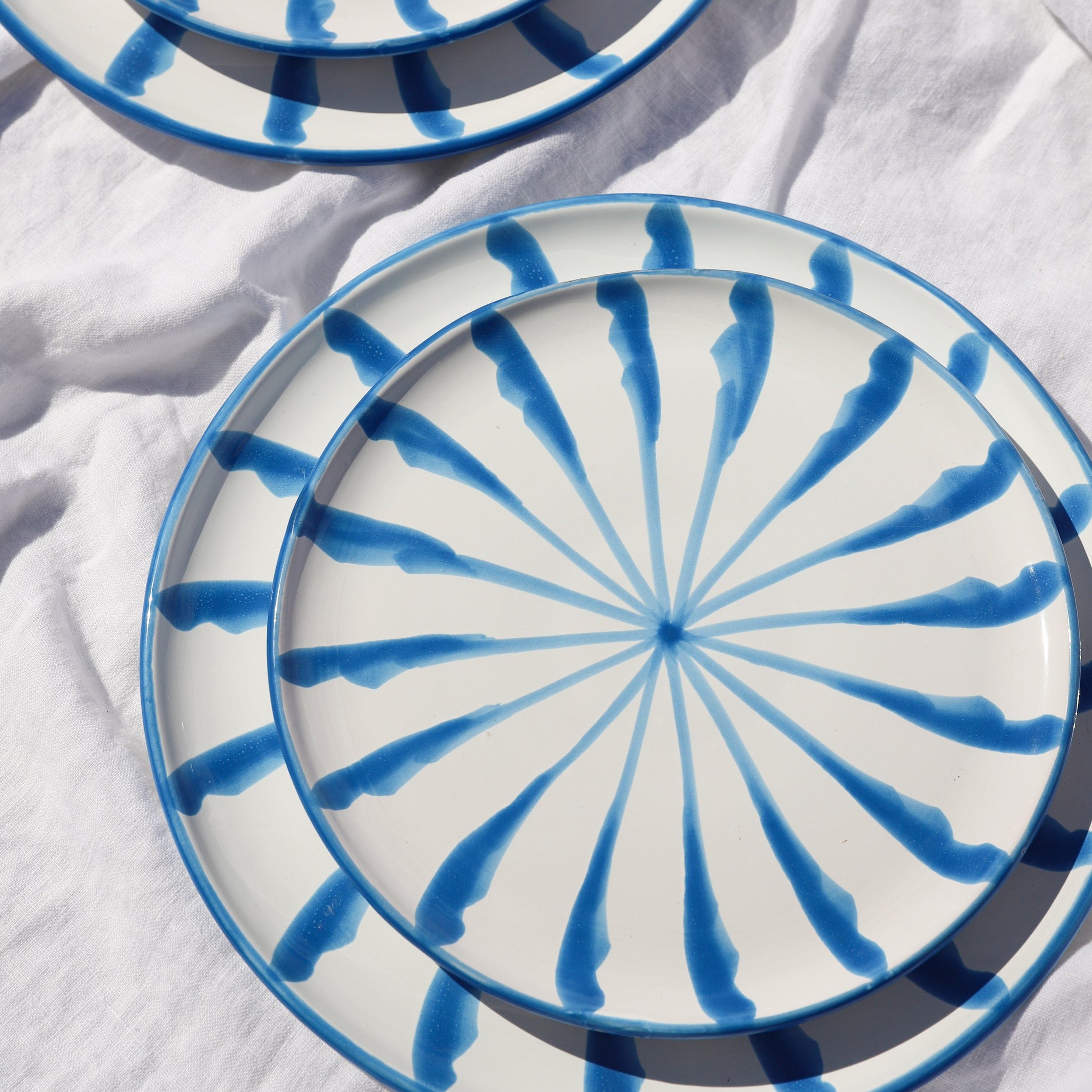Candy Cane Stripes Salad Plate, Sky Blue