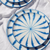 Candy Cane Stripes Dinner Plate, Sky Blue
