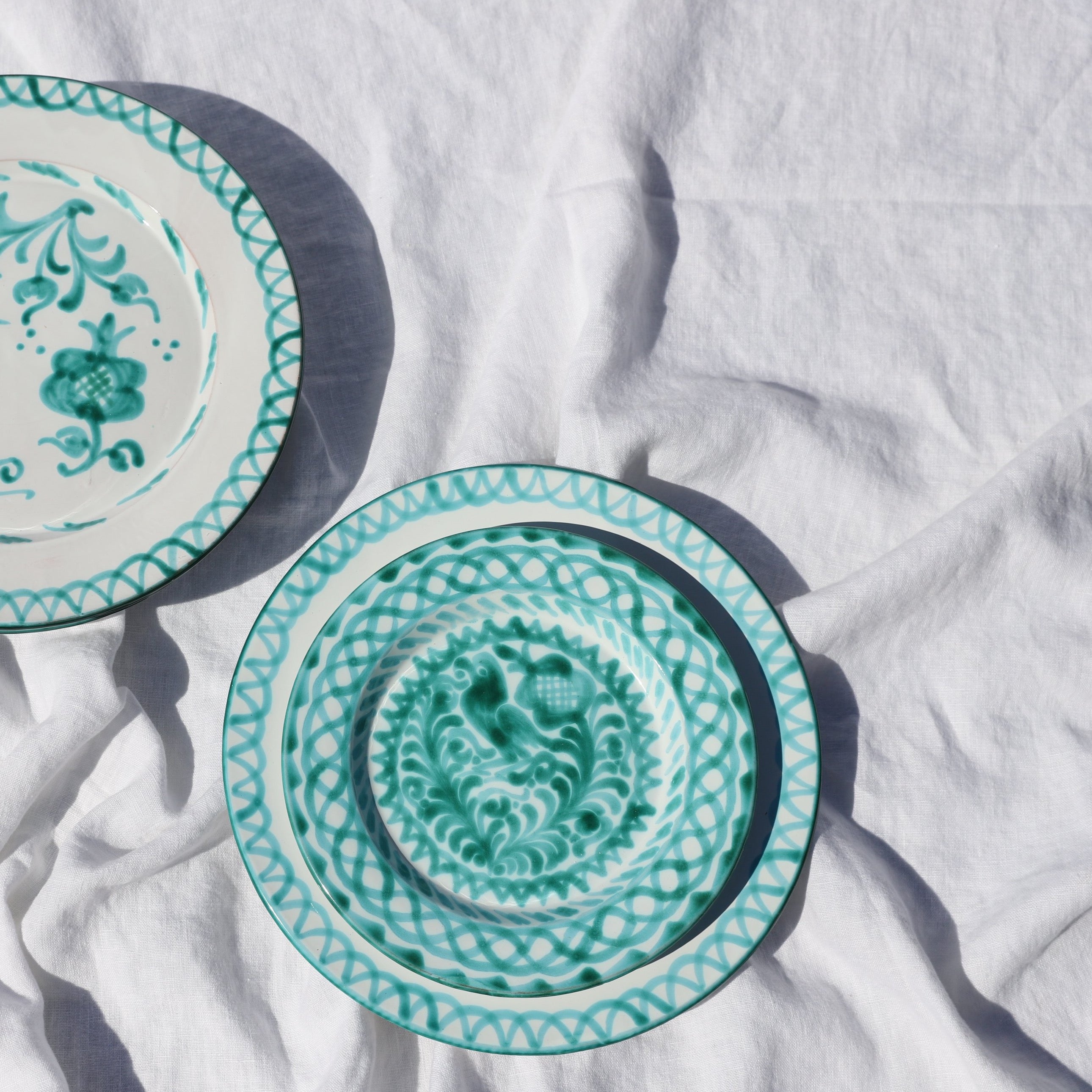 Hand Painted Lebrillo Salad Plate, Green