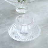 Presssed Glass Votive Holders in Pink (Set of 4)