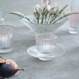 Presssed Glass Votive Holders in Pink (Set of 4)