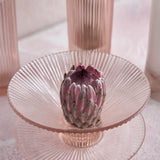 Pressed Glass Low Bowl in Pink