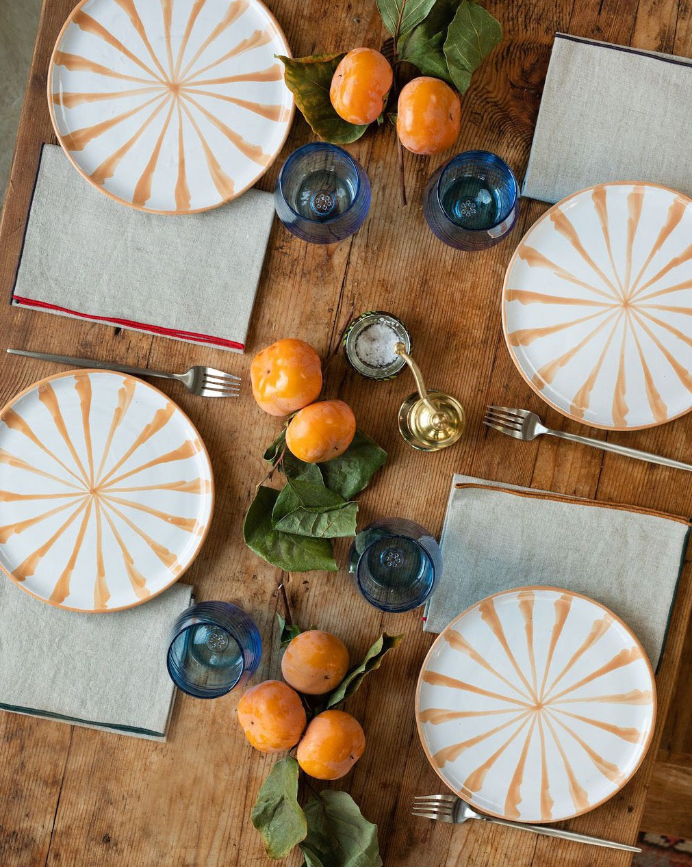 Candy Cane Stripes Salad Plate, Peach