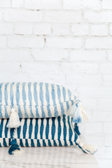 Antigua Pillow in Dark Teal Blue