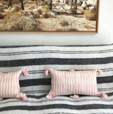 Antigua Pillow in Faded Pink Stripe