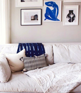 Antigua Pillow in Black and Natural Ivory