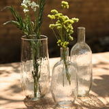 Pebbled Glass Bottles (Set of 2)