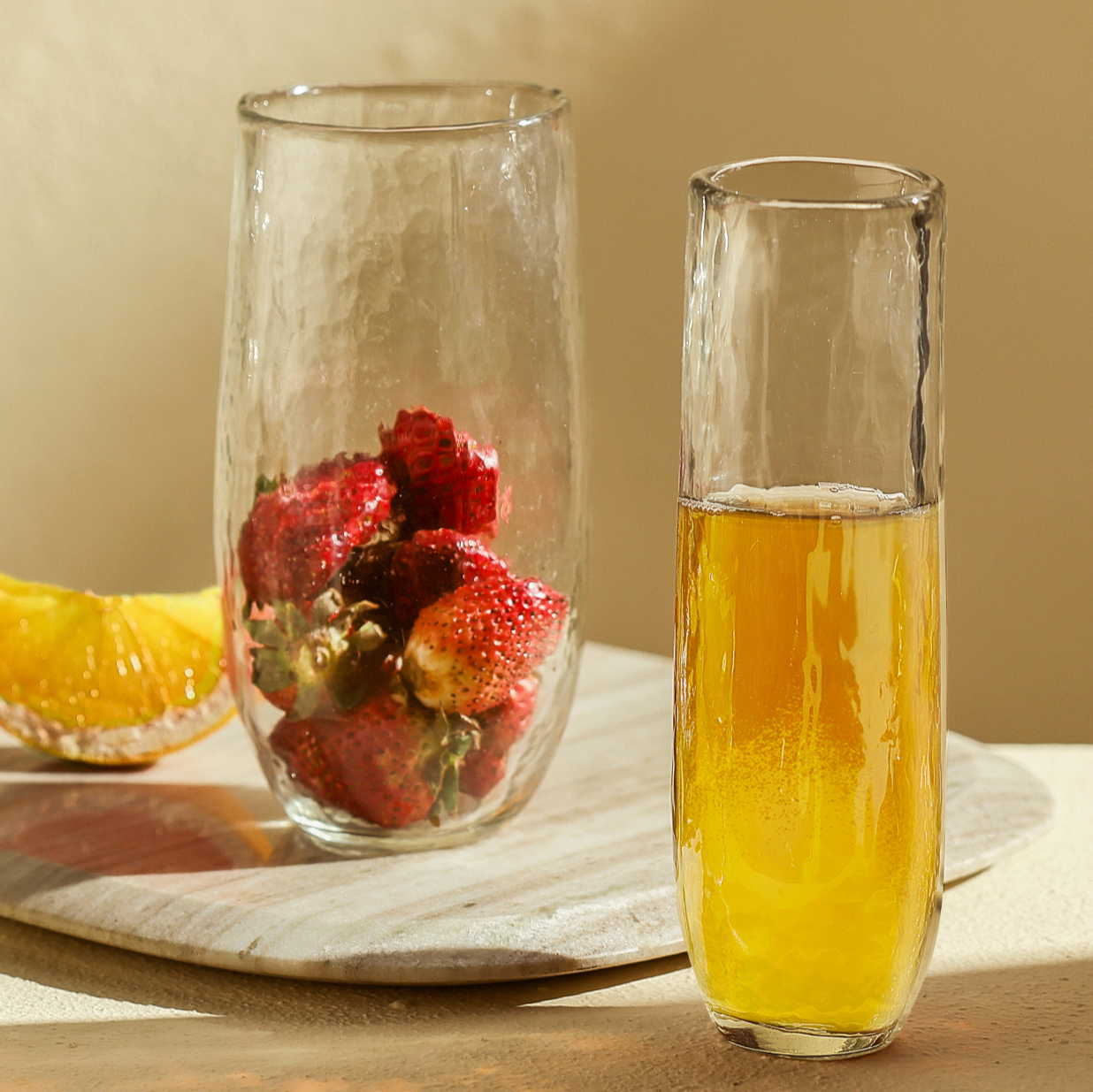 Pebbled Large Glasses (Set of 4)