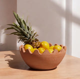 Ena Wavy Lines Terracotta Bowl