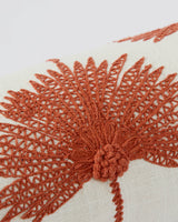 Palm Leaf Embroidered Bolster Pillow