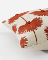 Palm Leaf Embroidered Throw Pillow