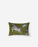 Velvet Watercolor Zebra Small Lumbar Pillow