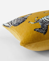 Velvet Watercolor Zebra Small Lumbar Pillow