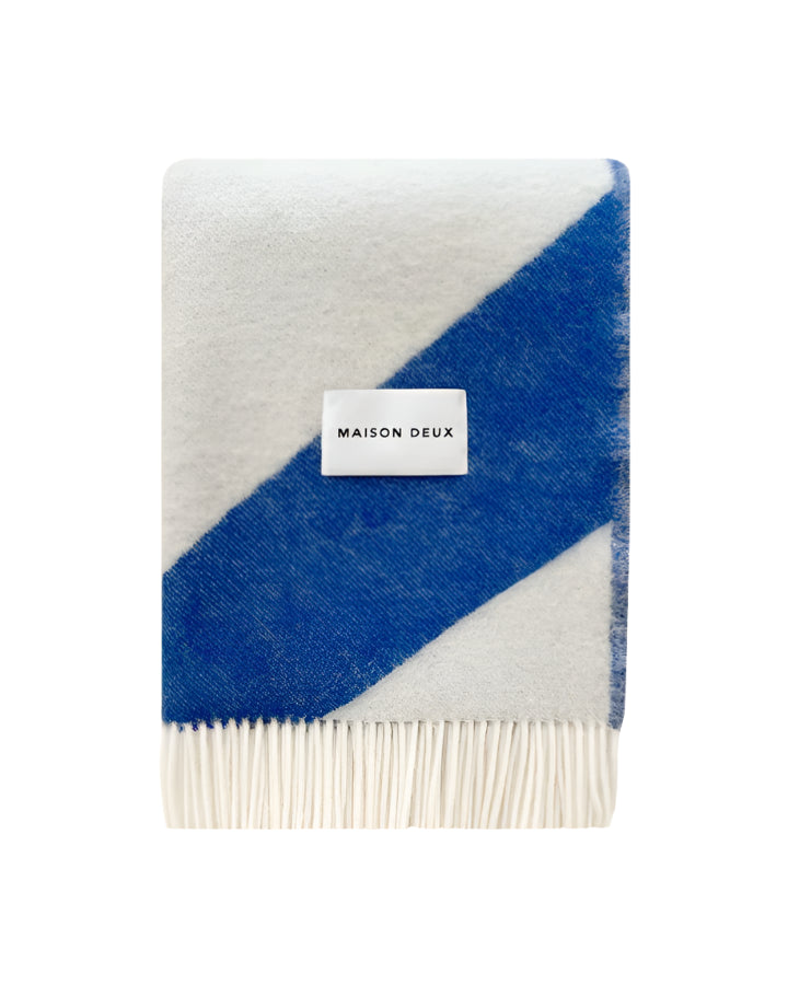 Swirl Blanket Cobalt Blue White
