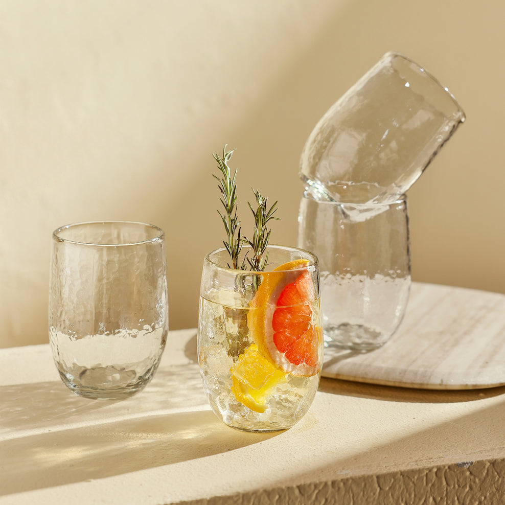 Pebbled Medium Glasses (Set of 4)