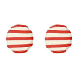 Ceramic Red stripe plate, 6.3x6.3 Inches ( Set of 2 )