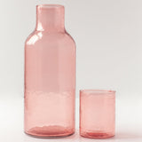 Hammered Glass Carafe Set in Blush