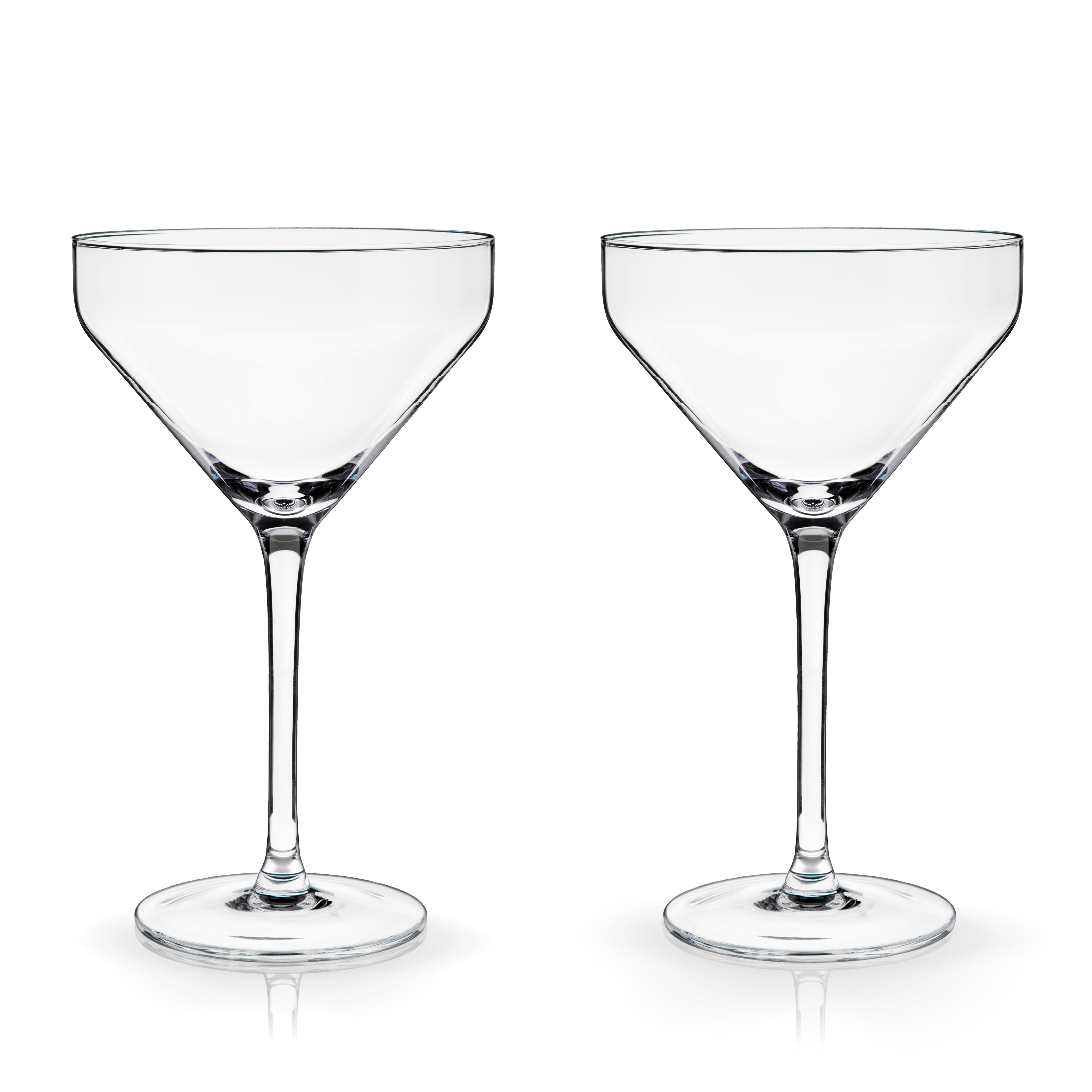 Raye Angled Crystal Martini Glasses, S/2