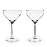 Raye Angled Crystal Martini Glasses, S/2