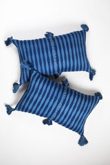 Antigua Pillow - Natural Indigo