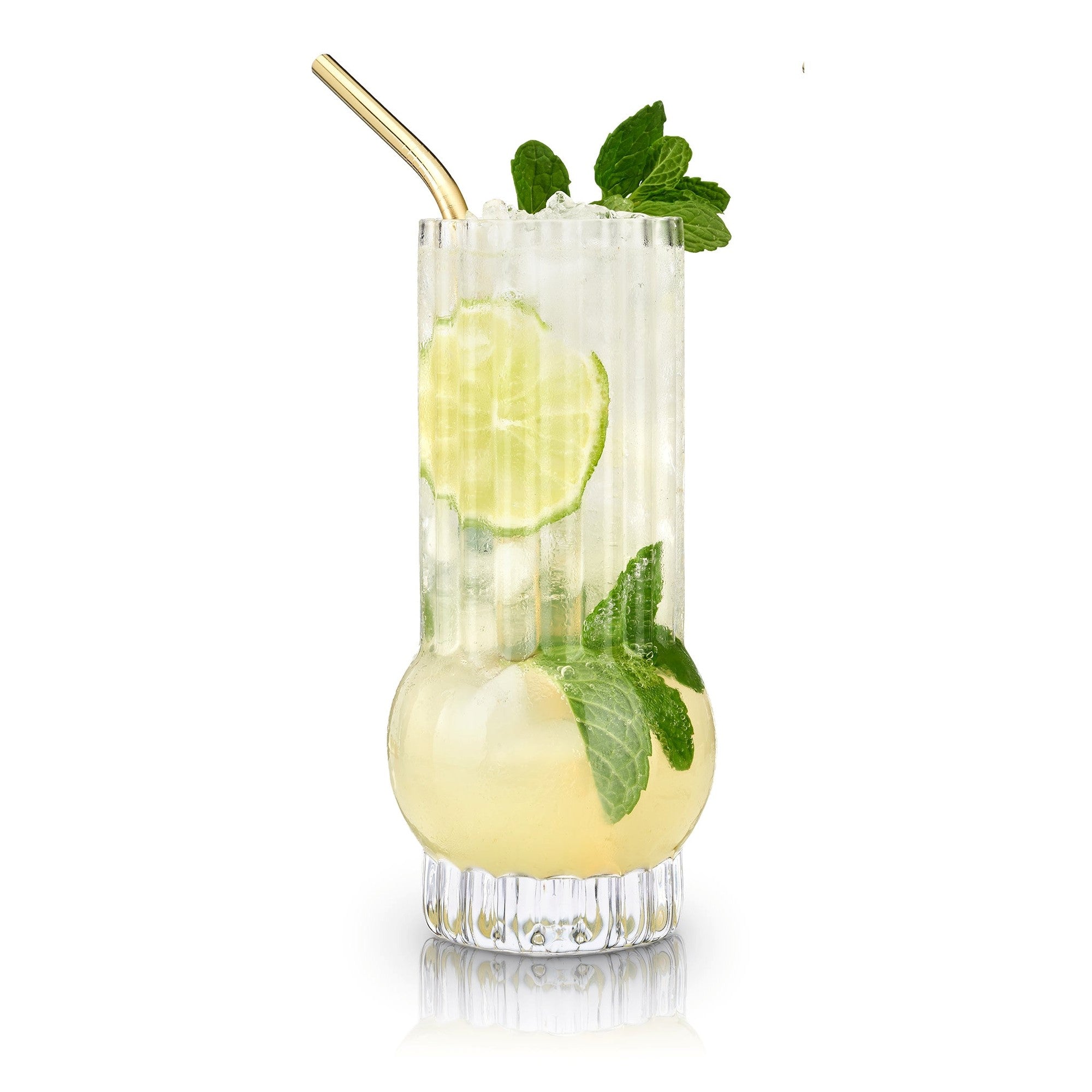 Art Deco Crystal Highball Glasses, S/2