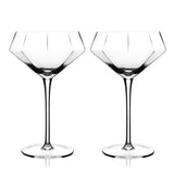 Seneca Diamond Crystal Martini Glasses, S/2