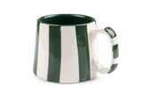 Ceramic Olive Stripe Mug, S/2