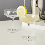 Seneca Faceted Coupe Glasses, S/2