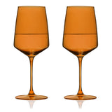 Reserve Nouveau Crystal Wine Glasses, Amber S/2