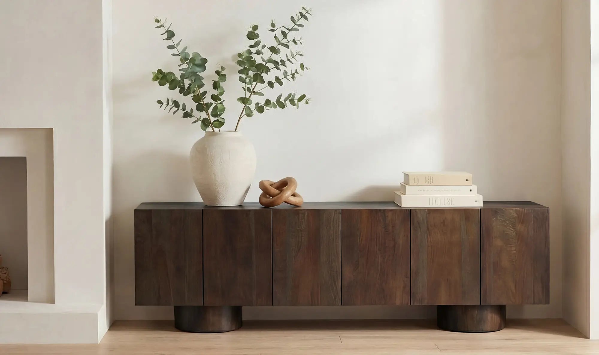 Hadley Media Unit in Warm Brown