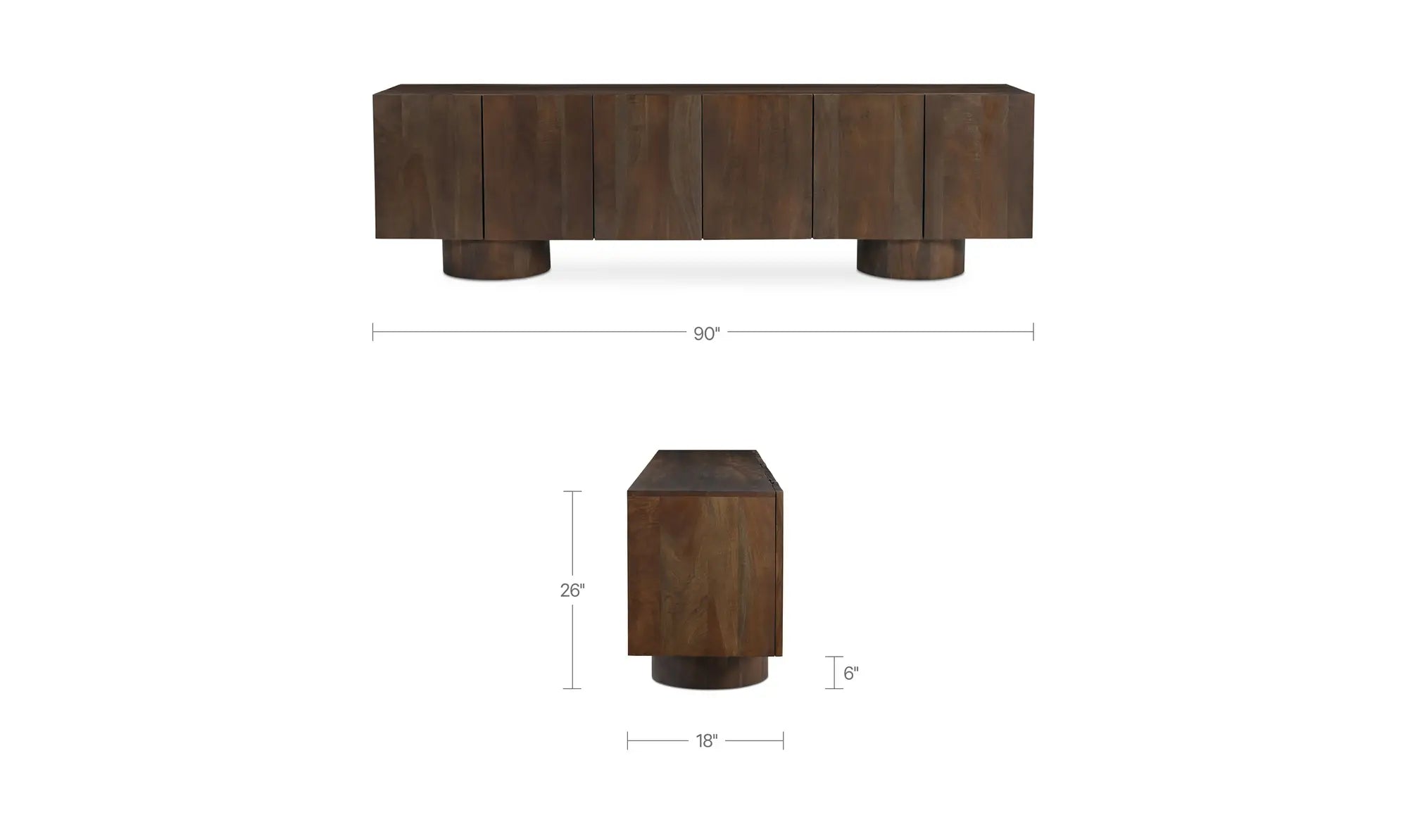 Hadley Media Unit in Warm Brown