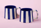 Ceramic Black Stripe Mug, S/2