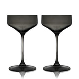 Reserve Nouveau Crystal Coupe Glasses, Smoke S/2