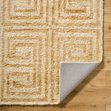 Beni Moroccan Rug in Geometric Tan