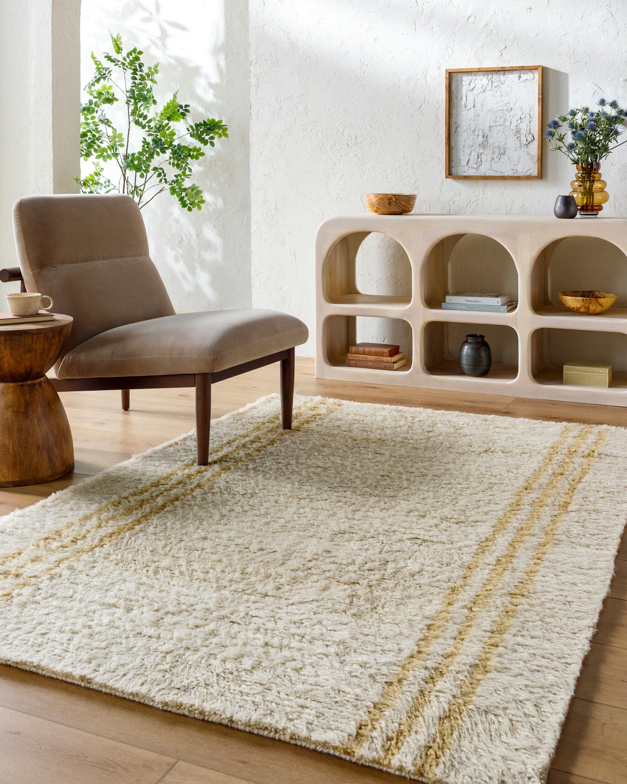 Beni Moroccan Rug in Triple Stripe