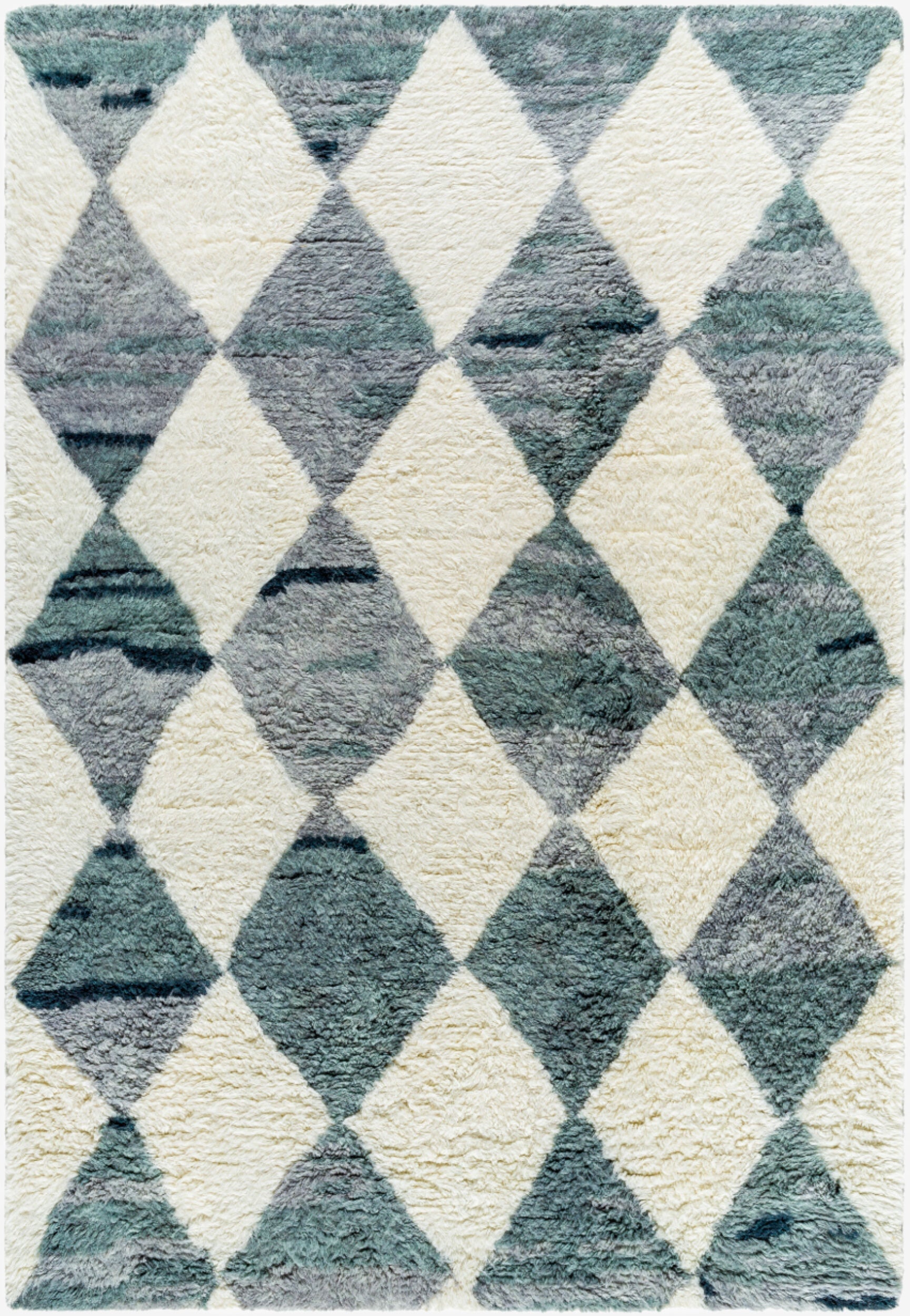 Beni Moroccan Rug in Blue Diamond