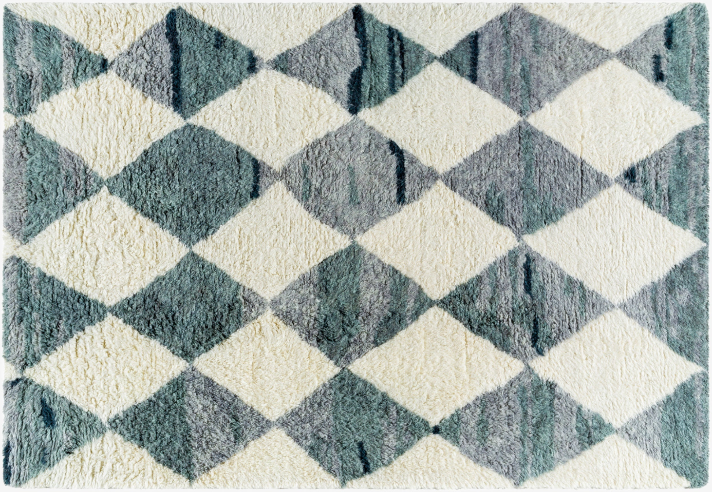 Beni Moroccan Rug in Blue Diamond