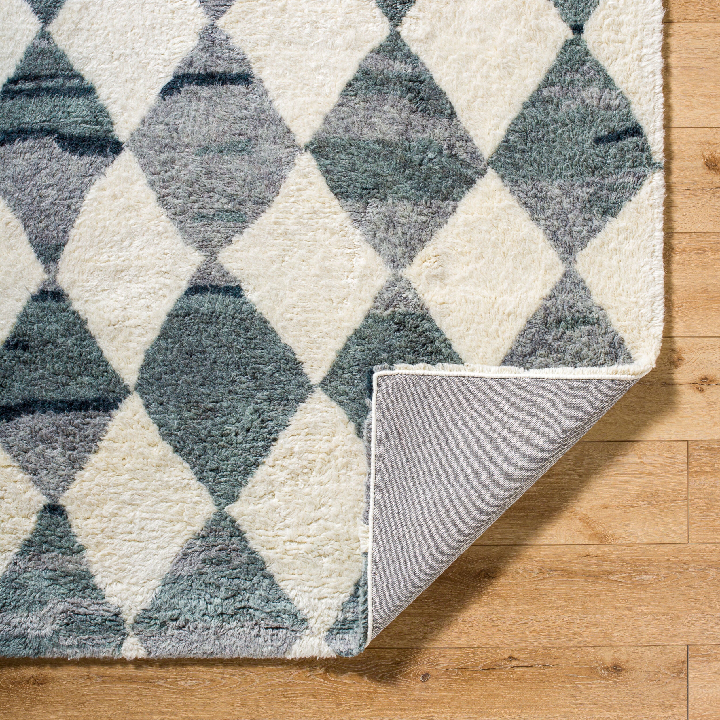 Beni Moroccan Rug in Blue Diamond