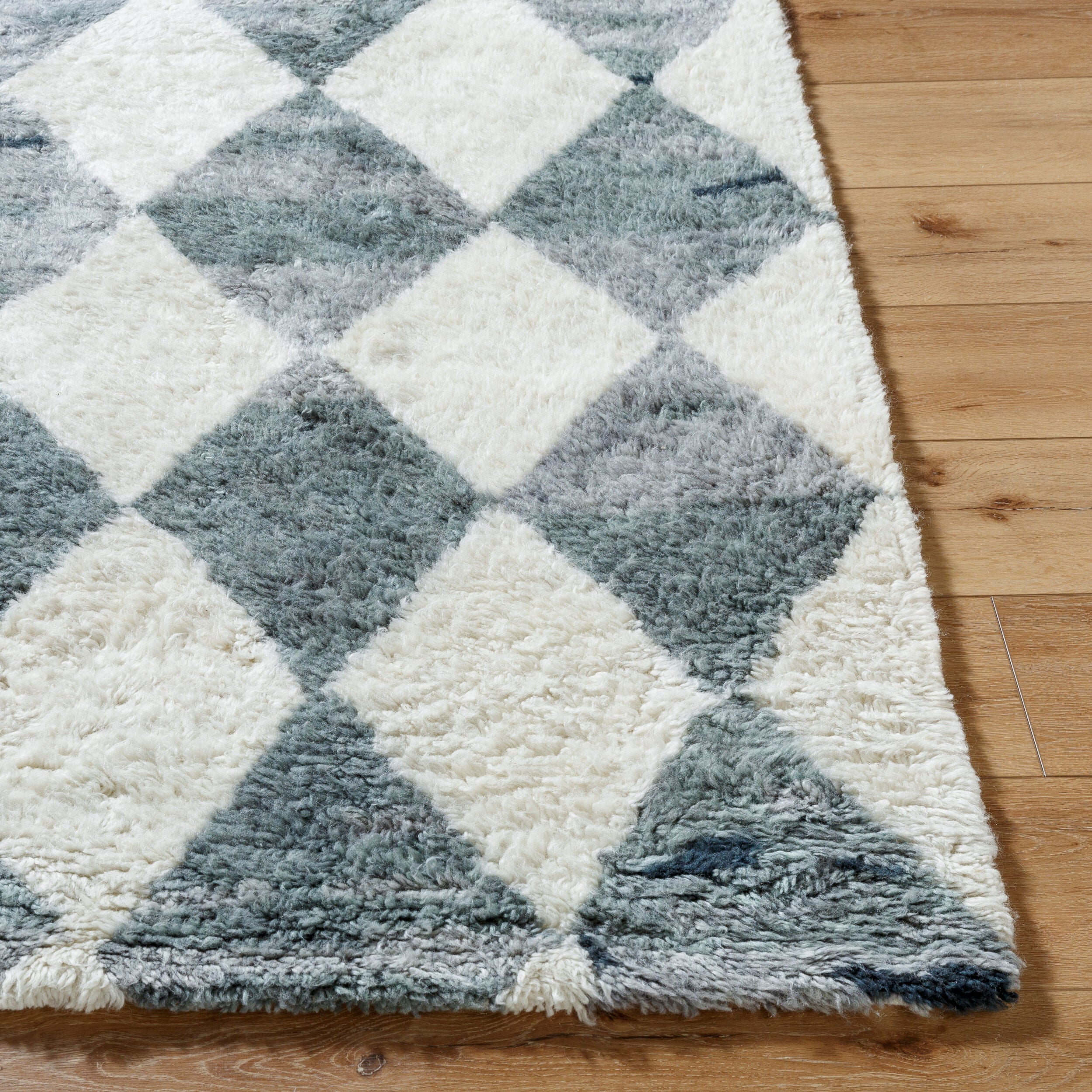 Beni Moroccan Rug in Blue Diamond