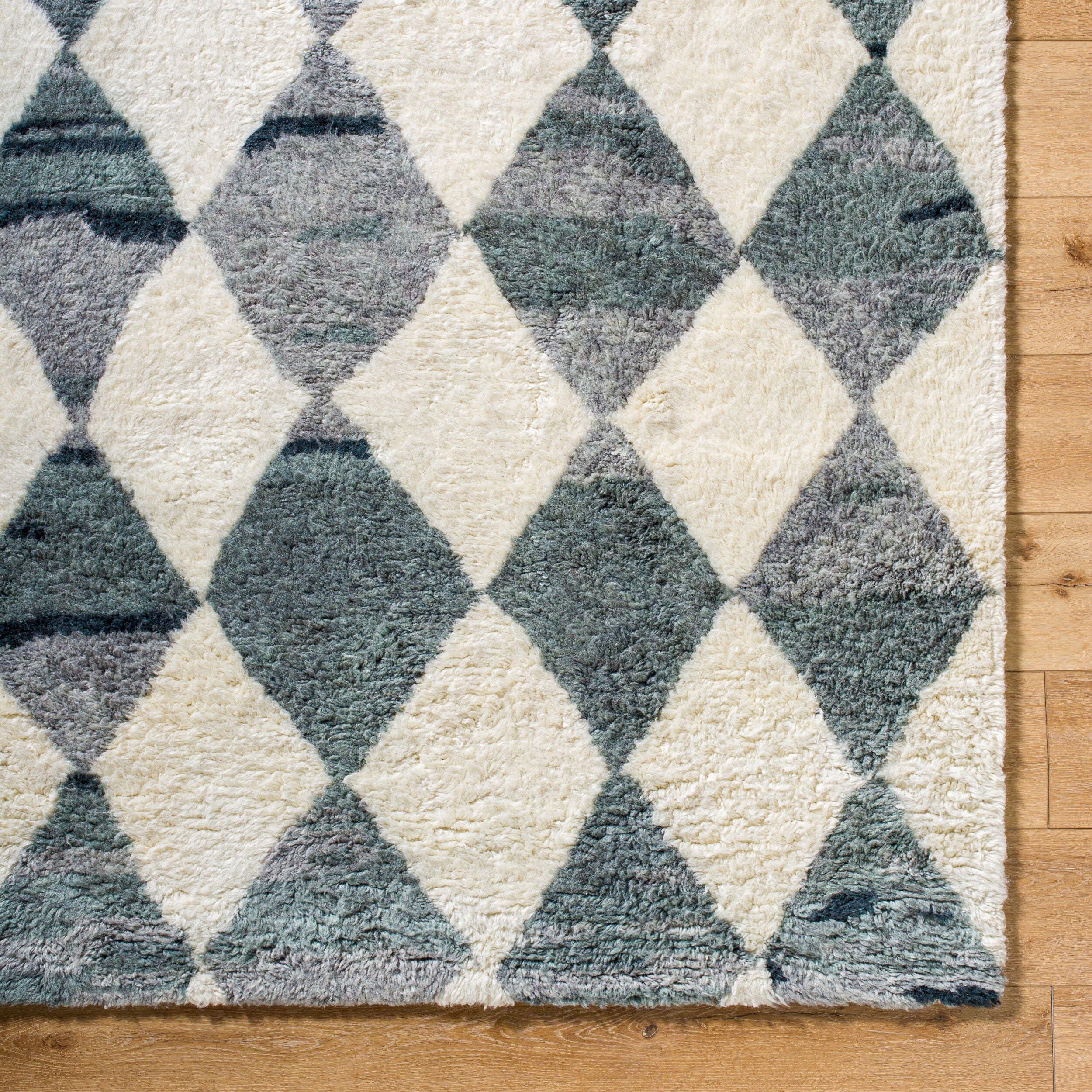 Beni Moroccan Rug in Blue Diamond