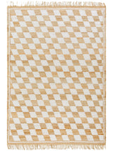 Kamey Checkered Fringe Jute Rug