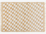 Kamey Checkered Fringe Jute Rug