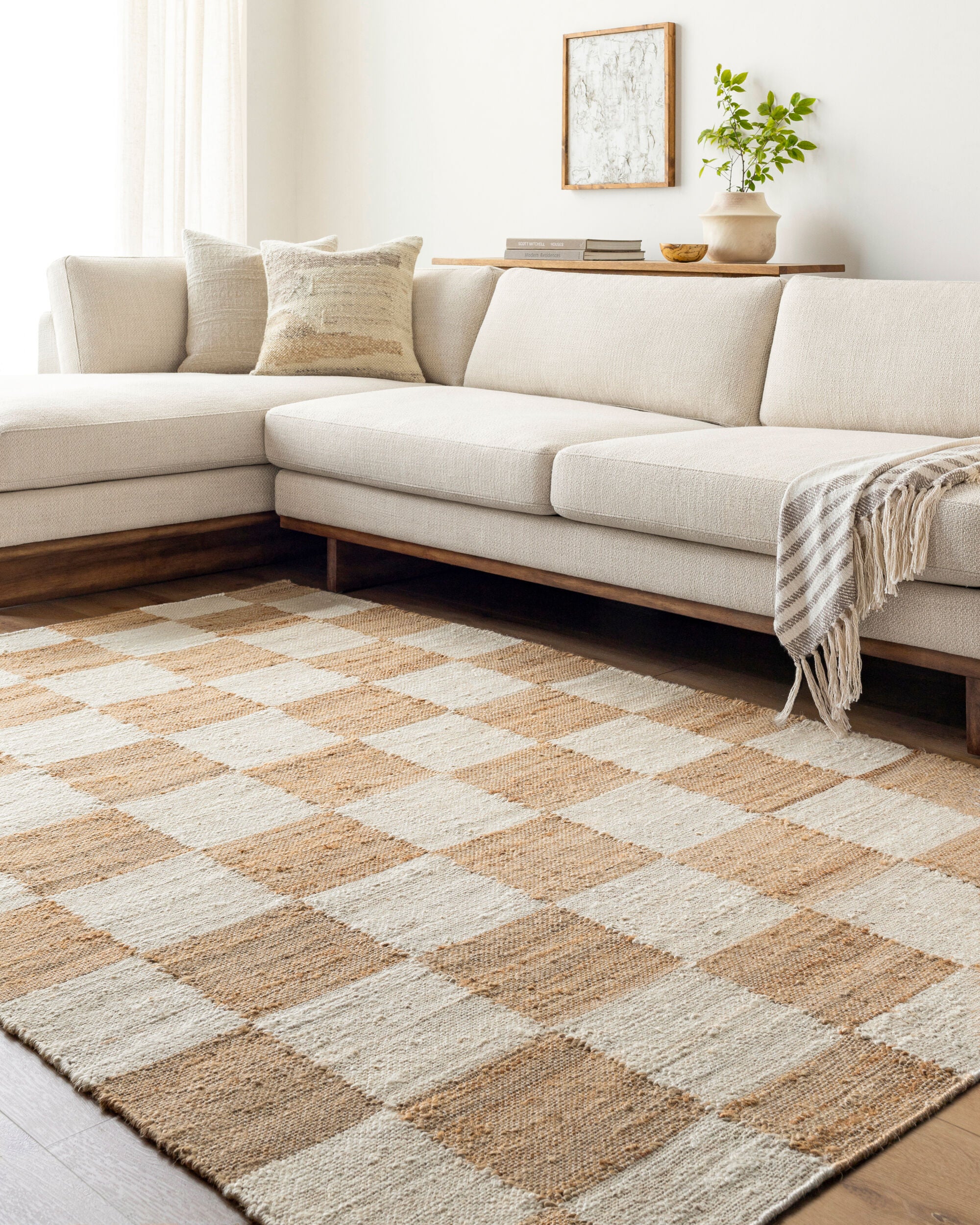 Kamey Checkered Jute Rug
