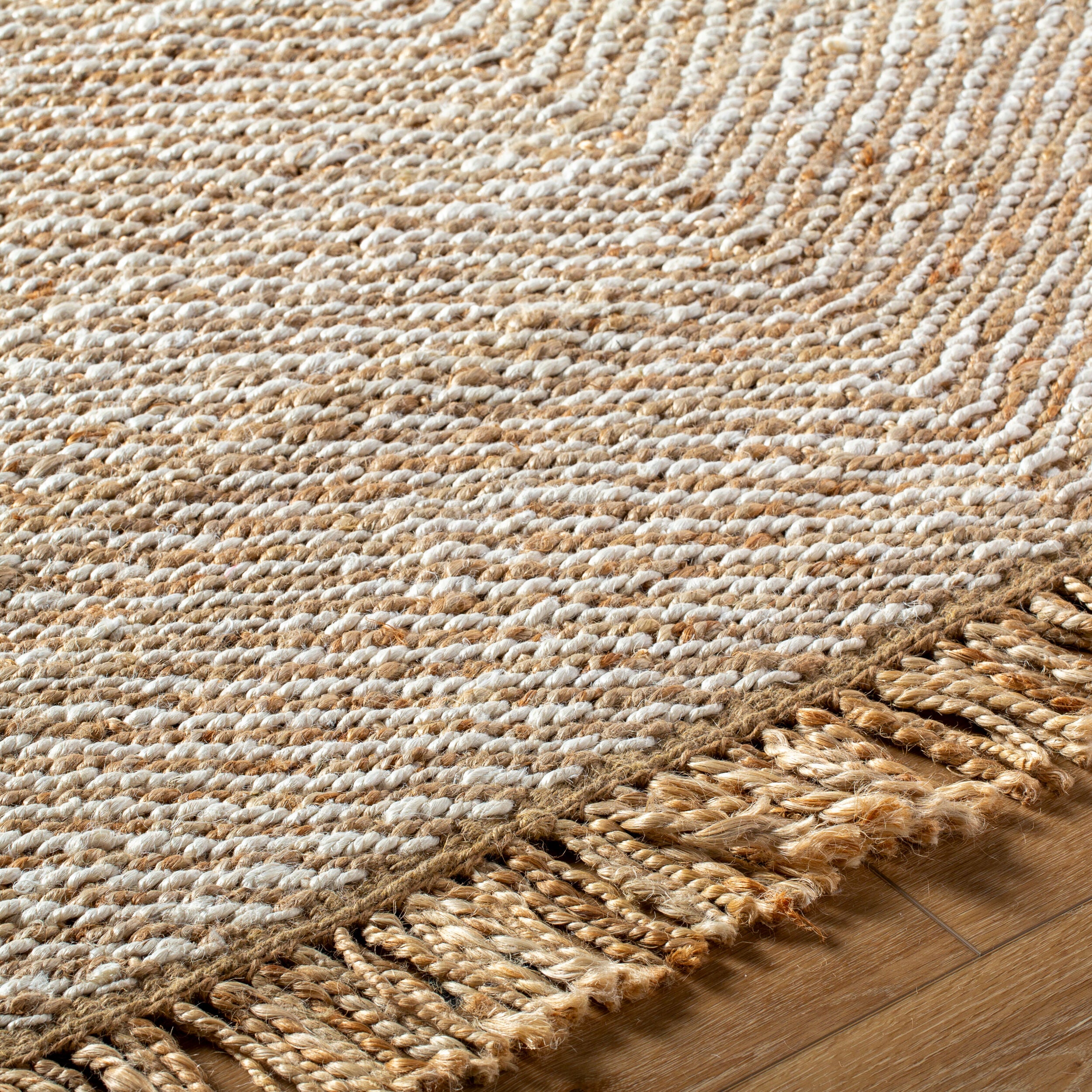 Kamey Fringe Jute Rug