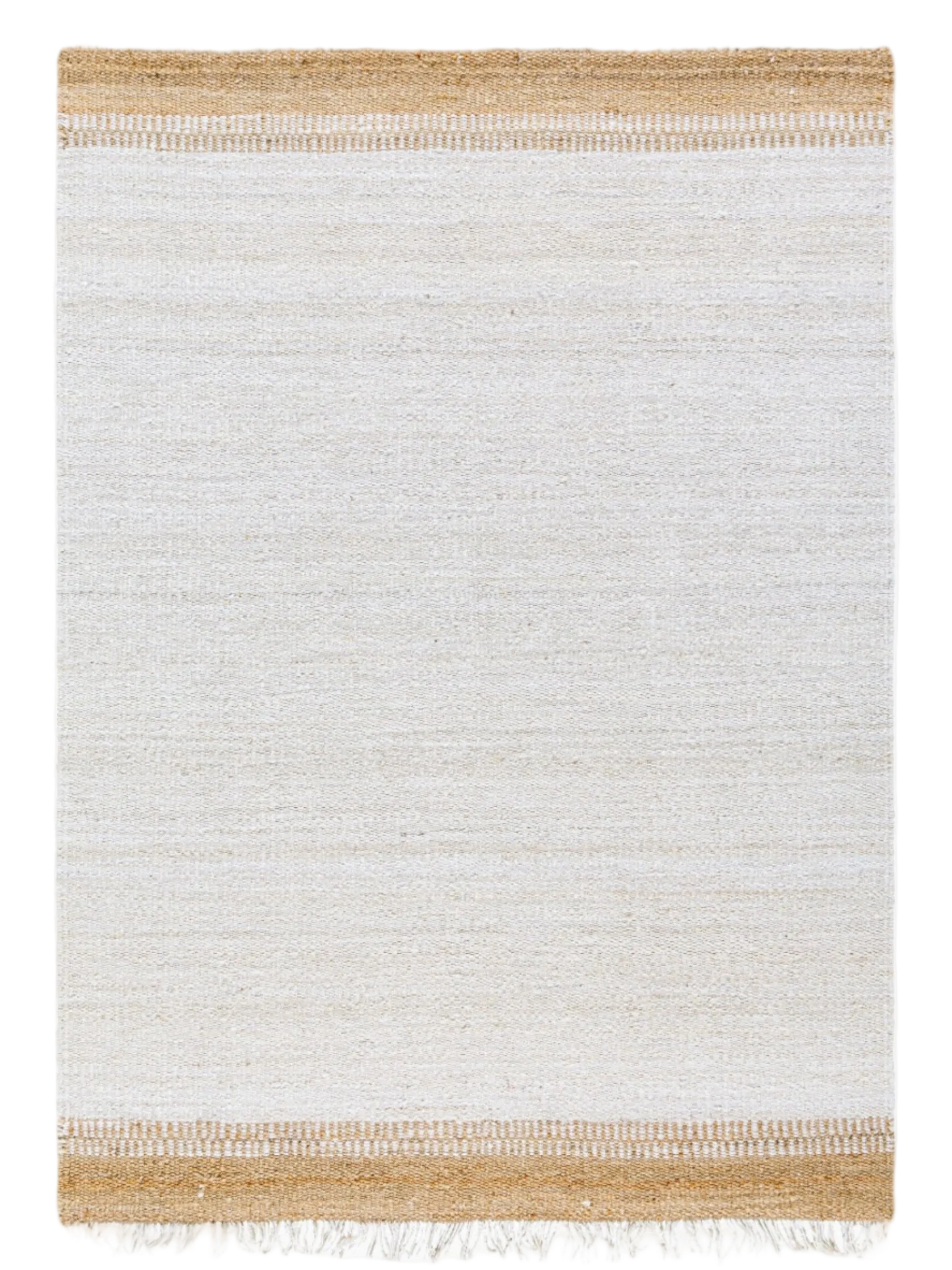 Kamey Ivory Fringe Jute Rug