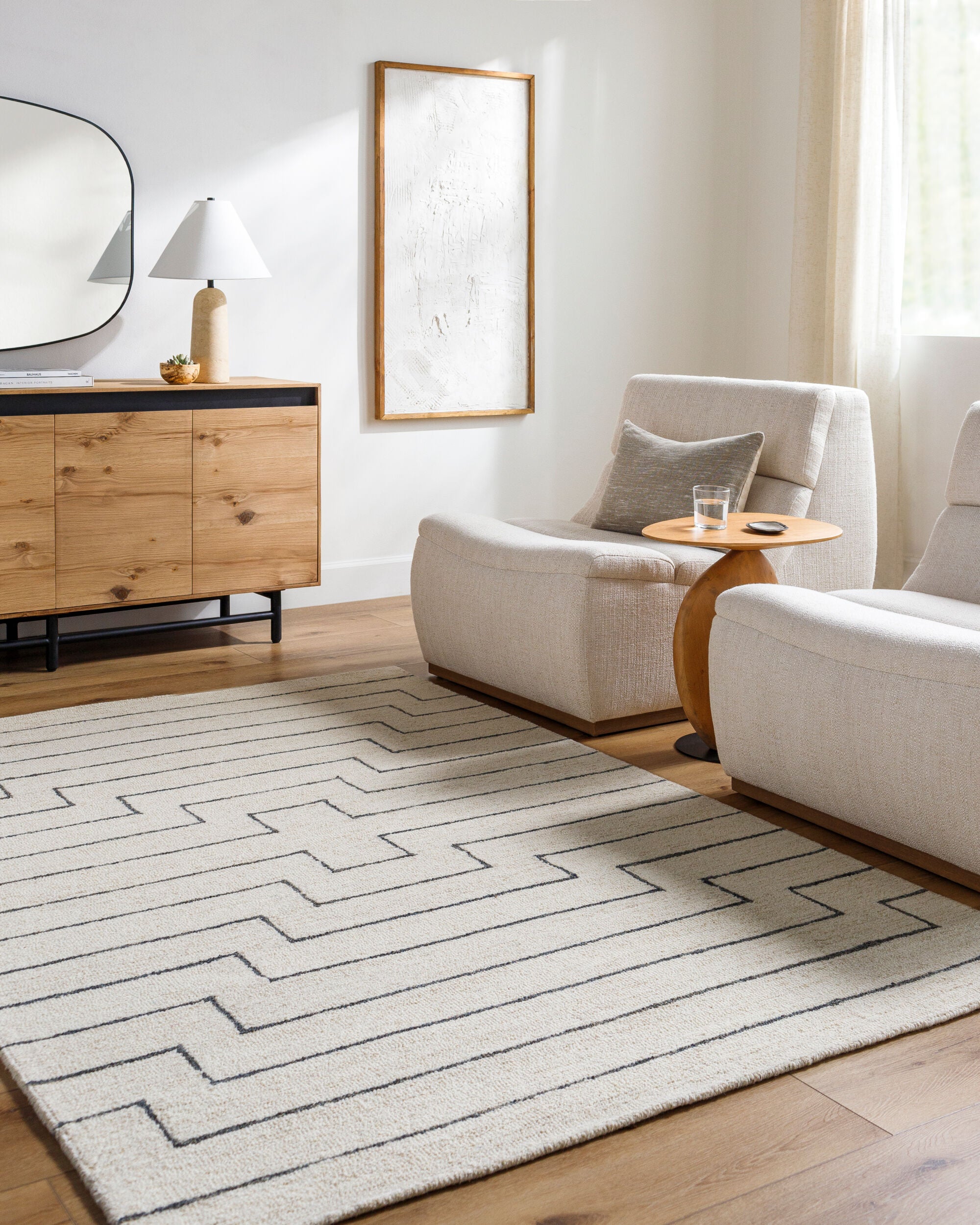 Bournemouth Handmade Lined Cream Rug